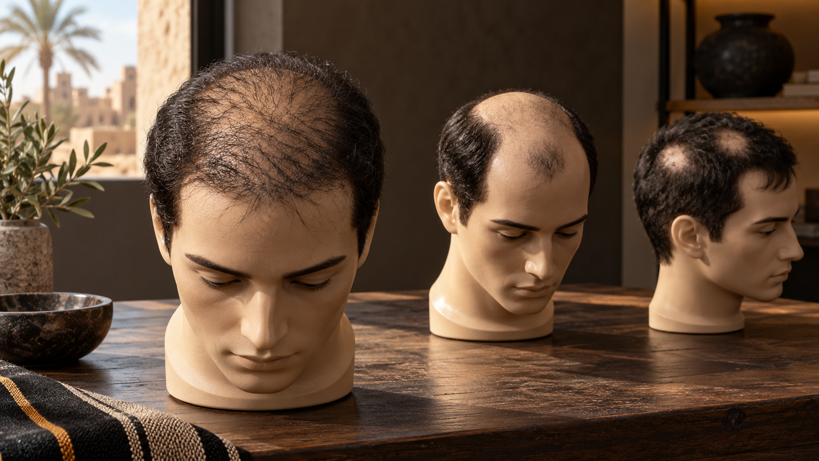 أنماط مختلفة لتوزيع الشعر على رؤوس تدريبية