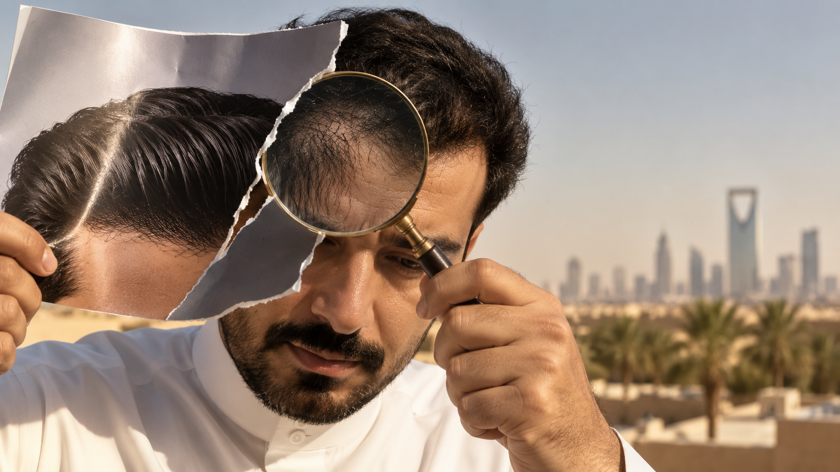 صورة تحريرية واقعية ترافق موضوع خرافات زراعة الشعر: حوّل الادعاء إلى سؤال قابل للتحقق